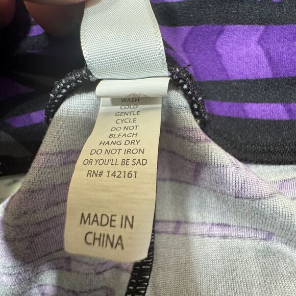 LuLaRoe TC2 Halloween Leggings Purple Black Green Spooky Faces Pattern Plus Size - Picture 3 of 7